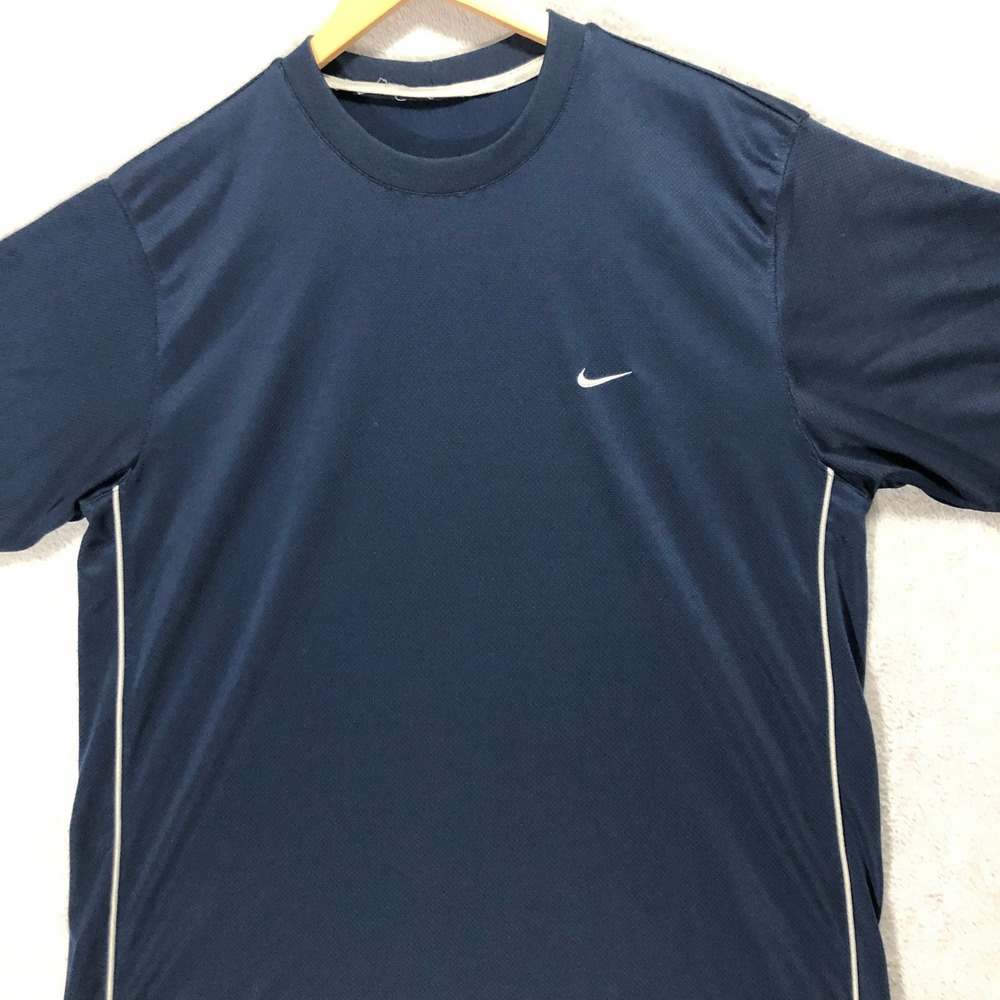 Nike Dri-FIT‎ Athletic T-Shirt Running Training Gym Tee Navy Blue Size Large